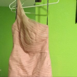 White by Vera Wang One Shoulder Illusion Dress